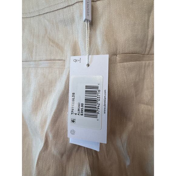 Derek Lam 10 Crosby Owen Linen-Blend Twill Flared Pants Almond Women's Size 4 - Picture 5 of 6